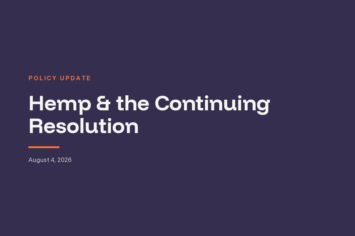 Hemp & the Continuing Resolution